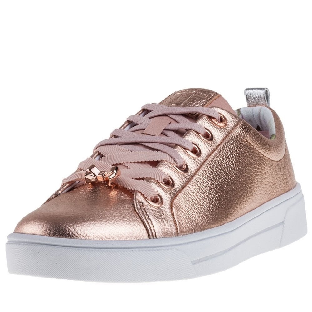 Ted Baker Rose Gold Sneaker size 6.5 (VERY WELL WORN)